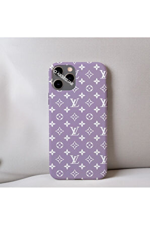 İphone 17 Pro Max Uyumlu İçi Kadife LV Desenli Tasarım Telefon Kılıfı