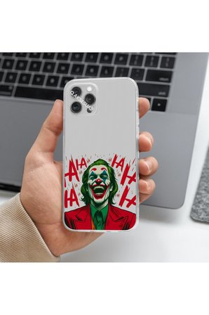 İphone 17 Pro Uyumlu Joker Tasarımlı Premium Şeffaf Telefon Kılıfı