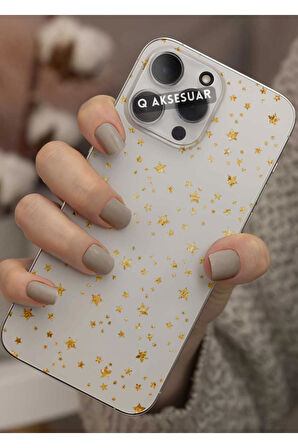 İphone 17 Pro Uyumlu Yıldızlar Tasarımlı Şeffaf Telefon Kılıfı Kapak Case