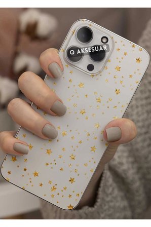 İphone 17 Uyumlu Yıldızlar Tasarımlı Şeffaf Telefon Kılıfı Kapak Case