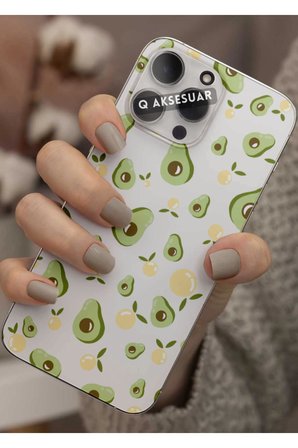 İphone SE 3 (2022) Uyumlu Sevimli Avakado Tasarımlı Şeffaf Telefon Kılıfı Kapak Case