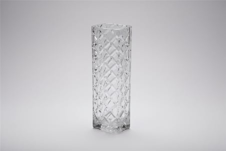 Baklava Desen Kare Cam Vazo (Karanfillik) 15 Cm Uzunluk 6 Cm Çap