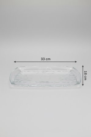 Cam Dikdörtgen Sunumluk Tabak 18x33 Cm – Şık Servis Ve Sunum