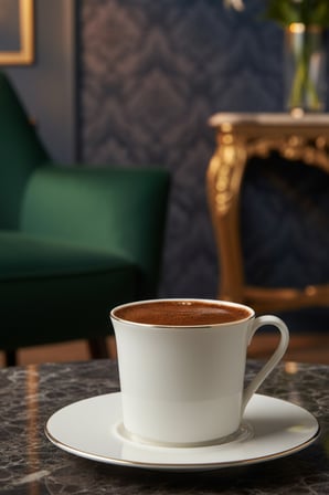 6 Kişilik Sade Altın Yaldızlı Kahve Fincan Takımı 12 Parça