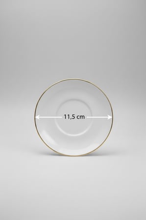 6 Kişilik Nodric Kenarlı Toledo Yaldızlı Çay Tabağı 11,5cm