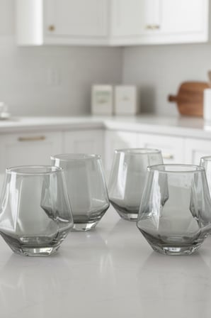 Zen 6’Lı Cam Su Bardağı – 340 Ml Füme