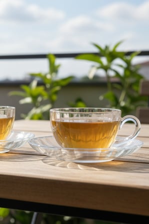 Crystal Rib 12 Parça Cam Çay Takımı – 170 Ml Bardak & Tabak