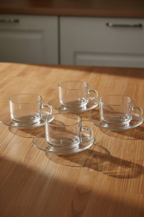 Puretea 12 Parça Cam Çay Seti – 210 Ml Bardak & Tabak