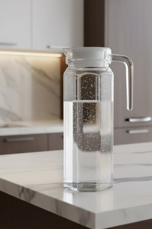Prizma 1100 Ml Cam Sürahi – Kapaklı, Şeffaf