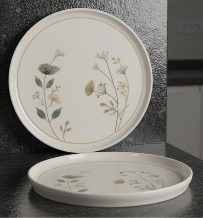 6 Kişilik Nodric Kenar Toledo Pasta Tabağı 20cm Dijital Arte Desen