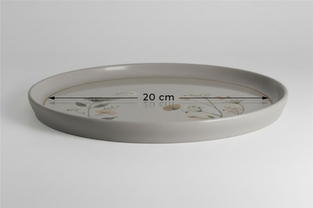 6 Kişilik Nodric Kenar Toledo Pasta Tabağı 20cm Dijital Arte Desen