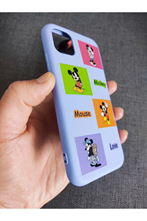 Iphone 11 Uyumlu Mickey Mouse Tasarım Içi Kadife Lansman Telefon Boyun Askılı Set Kılıf