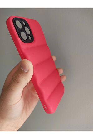 Iphone 12 Pro Uyumlu Puffer Case Kamera Korumalı Puf Kılıf