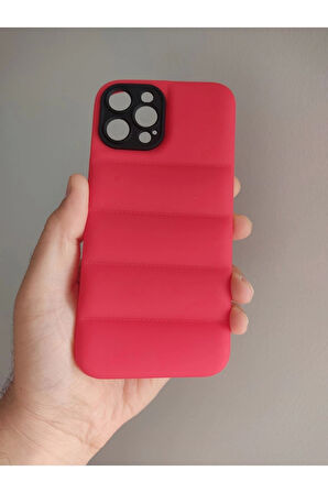Iphone 12 Pro Uyumlu Puffer Case Kamera Korumalı Puf Kılıf