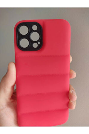 Iphone 12 Pro Uyumlu Puffer Case Kamera Korumalı Puf Kılıf