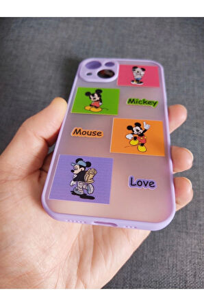 Iphone 13 Uyumlu Kamera Korumalı Mickey Mouse Tasarım Tuşları Renkli Hux Kılıf