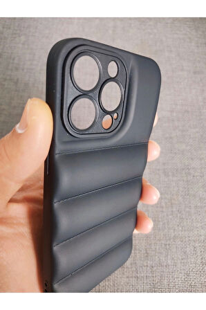 Iphone 13 Pro Uyumlu Puffer Case Kamera Korumalı Puf Kılıf