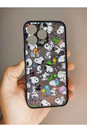 Iphone 13 Pro Uyumlu Snoopy Tasarım Tuşları Renkli Kılıf
