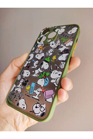Iphone 14 Pro Max Uyumlu Snoopy Tasarım Tuşları Renkli Hux Kılıf