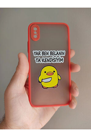 Iphone X / Iphone Xs Uyumlu Katil Civciv Tasarım Tuşları Renkli Kılıf