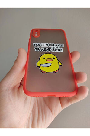 Iphone X / Iphone Xs Uyumlu Katil Civciv Tasarım Tuşları Renkli Kılıf