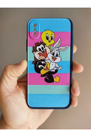 Iphone X / Iphone Xs Uyumlu Looney Tunes Tasarım Tuşları Renkli Kılıf