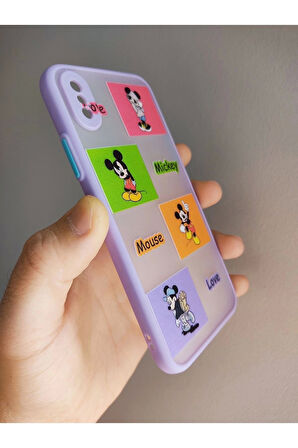 Iphone X / Iphone Xs Mickey Mouse Tasarım Tuşları Renkli Kılıf
