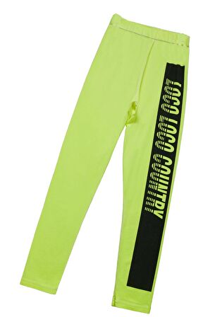 Kız Çocuk Neon Sarı Renk Tayt