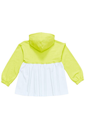 Kız Çocuk Perfect Yazı Desenli Kapüşonlu Bilekleri Lastikli Fıstık Yeşili Renk Sweatshirt
