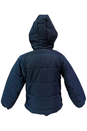 Erkek Çocuk Speedy Armalı Kapüşonu Sabit İçi Polar Astarlı Lacivert Renk Mont