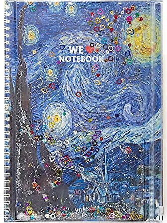 VAN GOGH YILDIZLI GECE TELLİ KALEM KUTULU SULU DEFTER