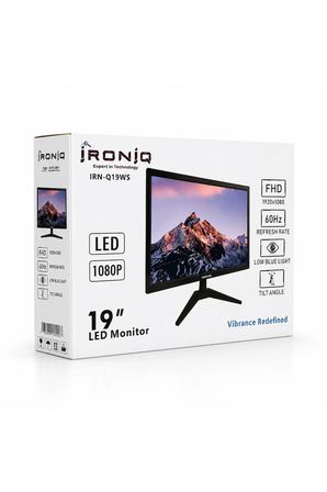 IRN-Q19WS 19 İnç Full HD LED Monitör 1920x1080 60Hz HDMI VGA 3 Rca Ses Çıkışı Düşük Mavi Işık Bilgisayar Monitörü