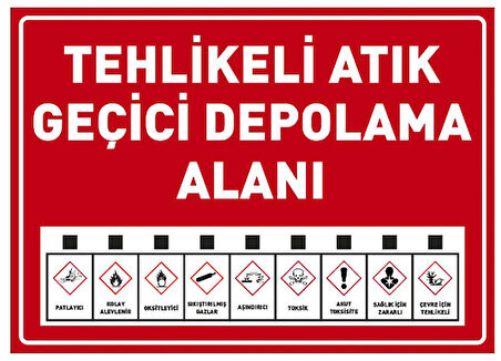 Tehlikeli Atık Geçici Depolama Alanı Uyarı Levhası