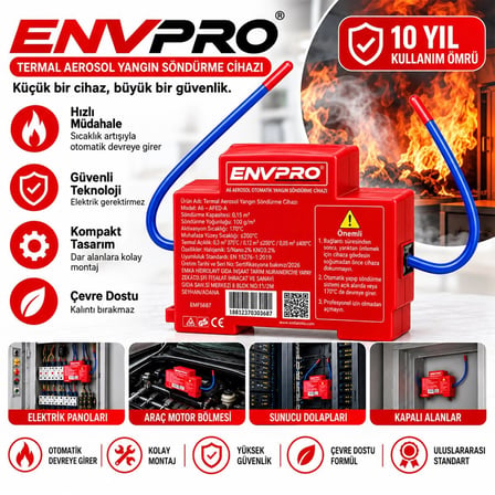 Isı - Sıcak Aerosol Otomatik Yangın Söndürme Cihaz Emv-5687 Bx40