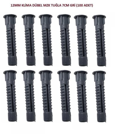 12MM KLİMA DÜBEL MZK TUĞLA 7CM GRİ (100 ADET)