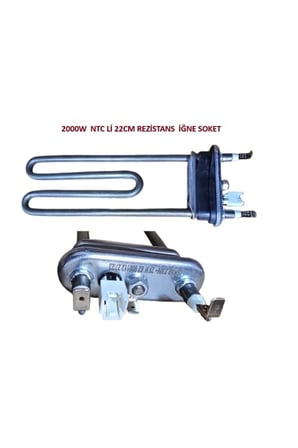 ÇAMAŞIR MAKİNESİ REZİSTANSI NTC Lİ 2000W 22CM AEG-ARÇELİK-BOSCH-VESTEL (İGNE SOKET)