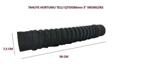 TAHLİYE HORTUMU TELLİ  Q75X580mm 3" KROMLÜKS