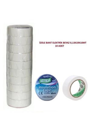İZOLE BANT ELEKTRİK BEYAZ 0,13X19X10MT (10 ADET)