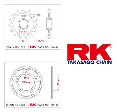 Honda NC 700 İntegra Ön Arka Dişli RK