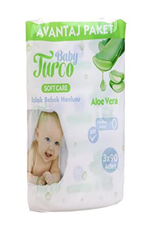 BABY TURCO 3LÜ ISLAK HAVLU ALOE VERA 90LI