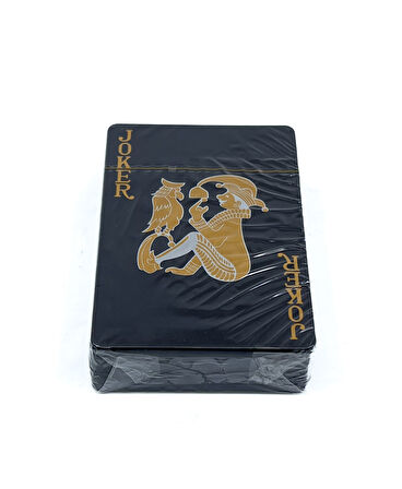 Dolar Baskılı İskambil Kağıdı Plastik Su Geçirmez Oyun Kağıdı - Siyah