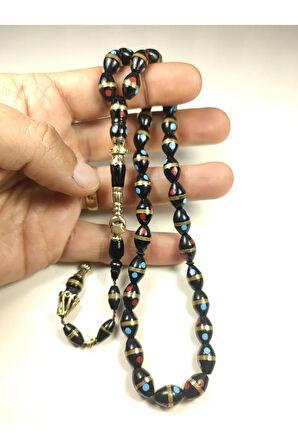 Mustafa Uysal Usta Eseri Gümüş Nakkaş Gümüş Sarmal Mineli Kuka Tesbih Sertifikalı 6165