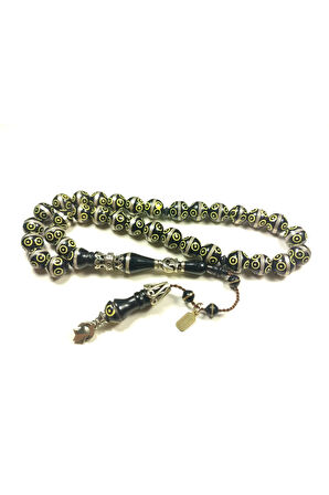 Mustafa Uysal Usta Eseri Gümüş Nakkaş Gümüş Sarmal Mineli Kuka Tesbih Sertifikalı 6163