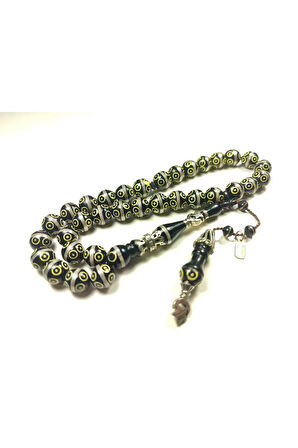 Mustafa Uysal Usta Eseri Gümüş Nakkaş Gümüş Sarmal Mineli Kuka Tesbih Sertifikalı 6163