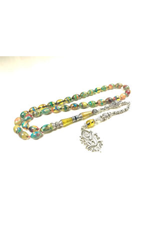 925 Ayar Gümüş Nakkaş İp Yolu Eskitme Eski Usul Multi Color Sıkma Kehribar Sertifikalı 6155