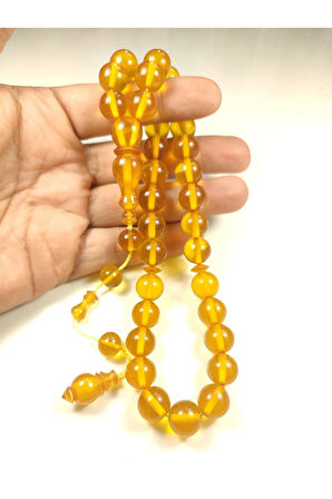 Darabacı Abdullah Usta Eseri 3 Kat Cilalı Yansımalı Alman Zar Kehribar Tesbih Sertifikalı 6108