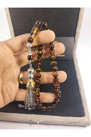 925 Ayar Gümüş Püsküllü 17.86 Gr. Yansımalı Dominik Fosilli Kaya Damla Sertifikalı 8241