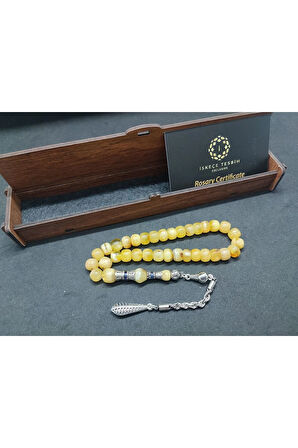 Ahşap Hediye Kutulu Gümüş Nakkaş ve Gümüş Püsküllü 15.09 Gr. Litfanya Kaya Damla Sertifikalı 8561