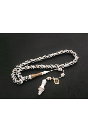 İskeçeli Cemil Usta Eseri Mineli Ve Gümüş Sarmal Deve Kemiği Sertifikalı 7778