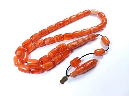 Muhammed Tacir Usta İşi İmzalı Mühürlü Rengin Zirvesi Bir Sıkma Kehribar